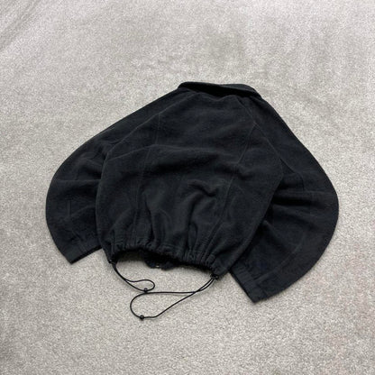 00s Columbia technical fleece M women's black full zip up y2k style autumn adjustable waist