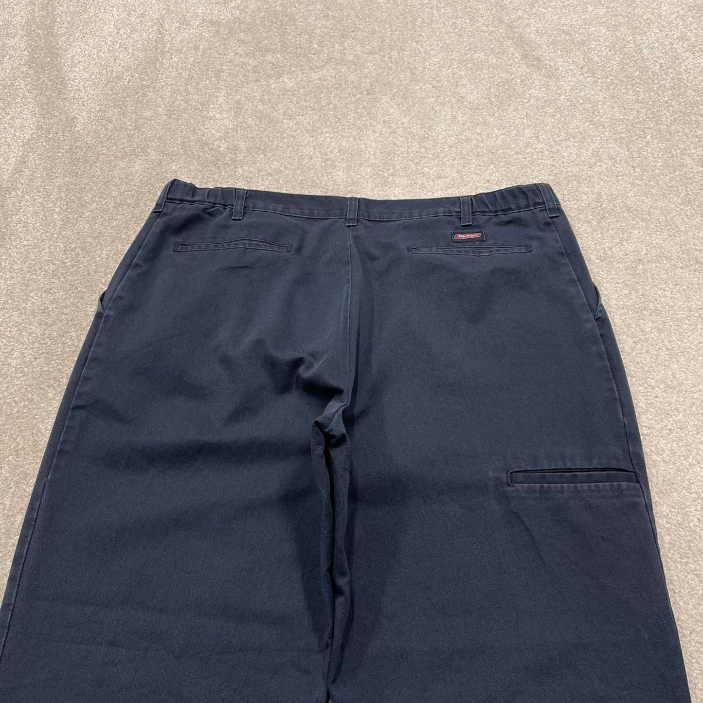 Y2K baggy pleated Dickies work pants faded navy Loose leg chino style carpenter skate trousers