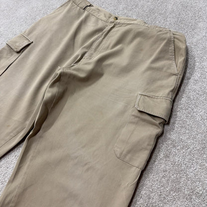Y2K nautica baggy cargo pants beige 40x30 Loose leg straight chino style skate work trousers