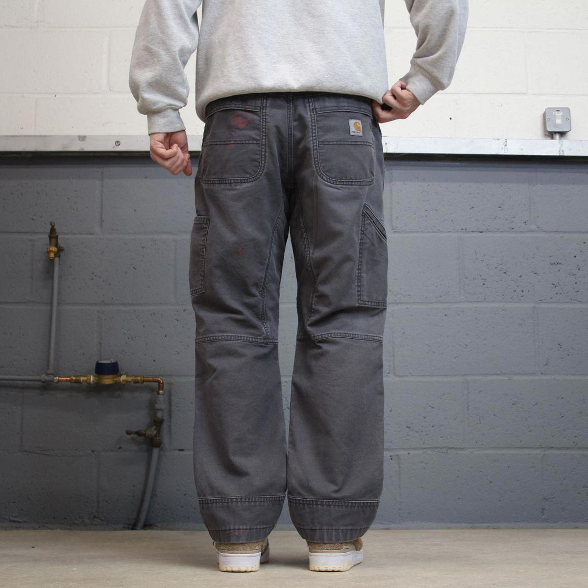 Vintage Carhartt cargo pants grey Loose relaxed fit canvasy skate style workwear cargo pants