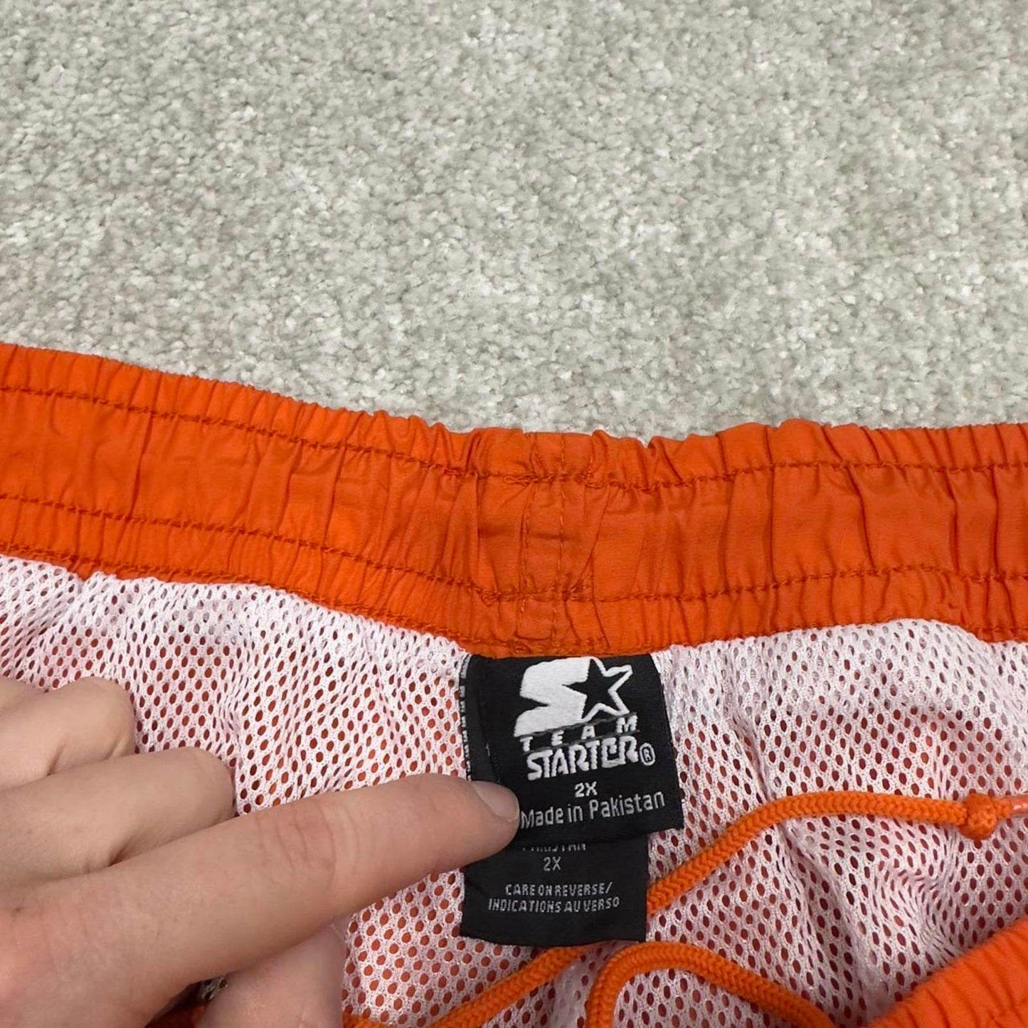 Baggy Starter trackies 2XL orange loose y2k detachable leg tracksuit bottoms convertible shorts