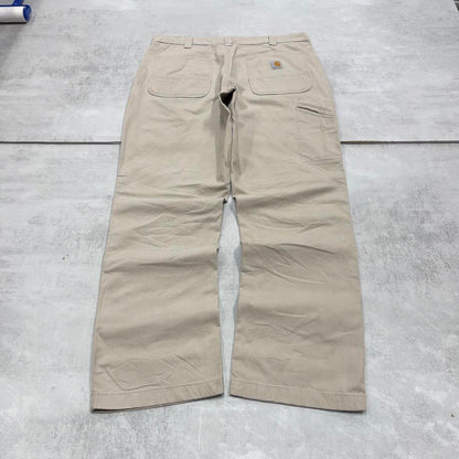 Beige Carhartt carpenter pants W36L32 relaxed fit 90s skater style cargos