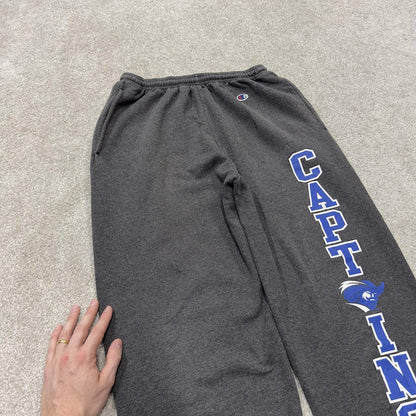 Champion sweatpants grey loose leg cuffed joggers y2k Loose casual 2000s style jogging bottoms