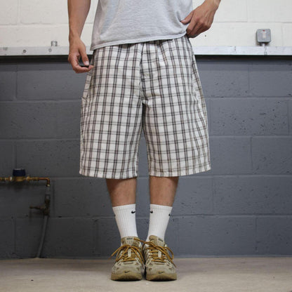 Dickies baggy checkered shorts carpenter white Chino check surf shorts long wide leg festival