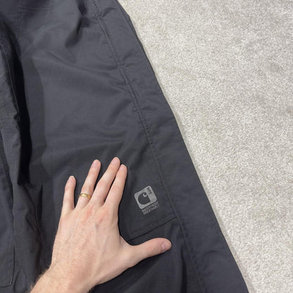 Carhartt baggy waterproof trousers black Wide leg mesh lined waterproof breathable technical pants