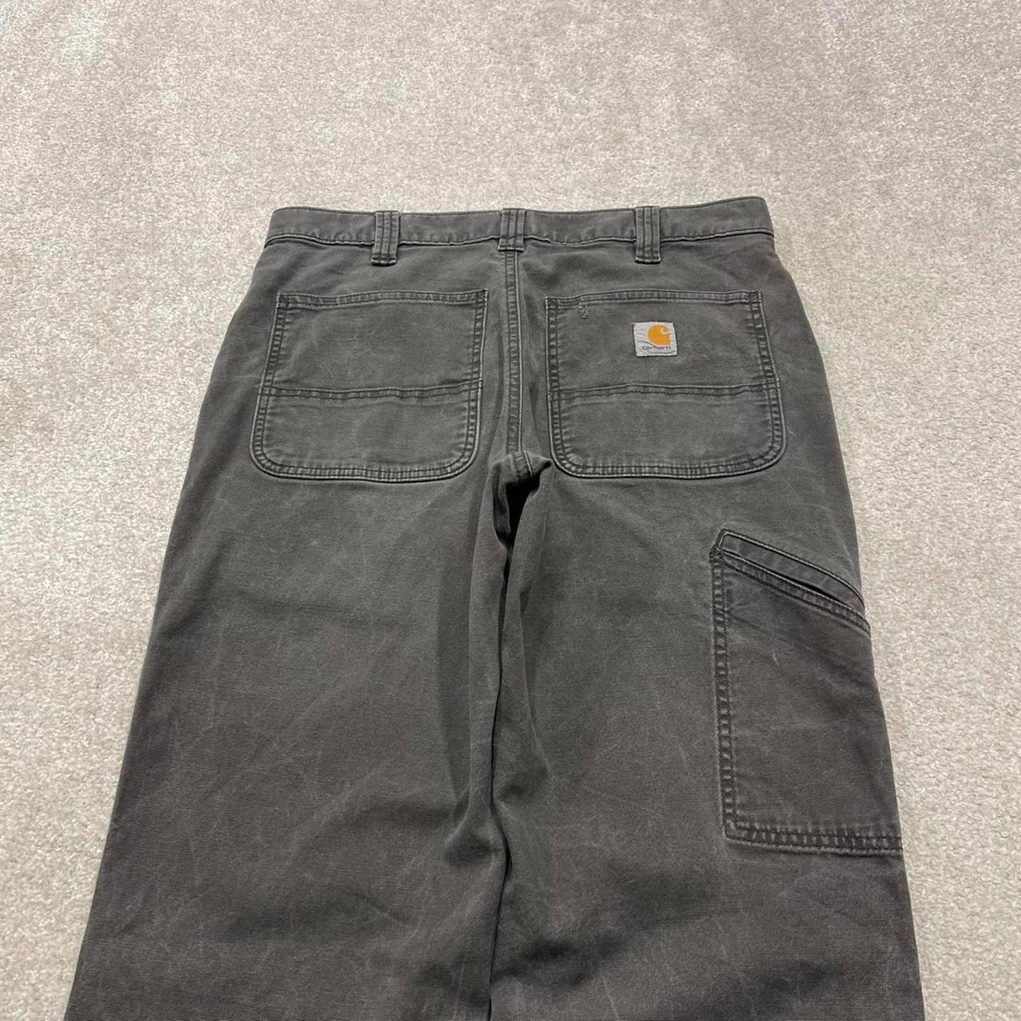 Y2K Carhartt carpenter jeans grey Loose relaxed fit skate style workwear cargo pants