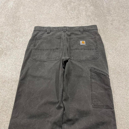 Y2K Carhartt carpenter jeans grey Loose relaxed fit skate style workwear cargo pants
