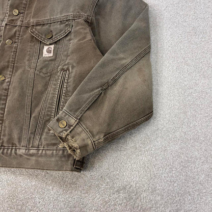 Vintage brown Carhartt Trucker bomber jacket M Detroit cropped
