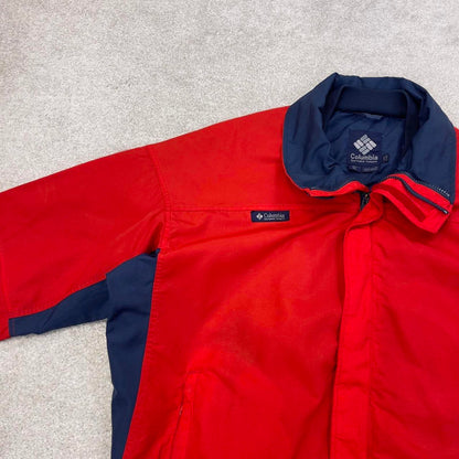 Red Columbia technical jacket XL men's y2k style full zip windbreaker autumn hiking