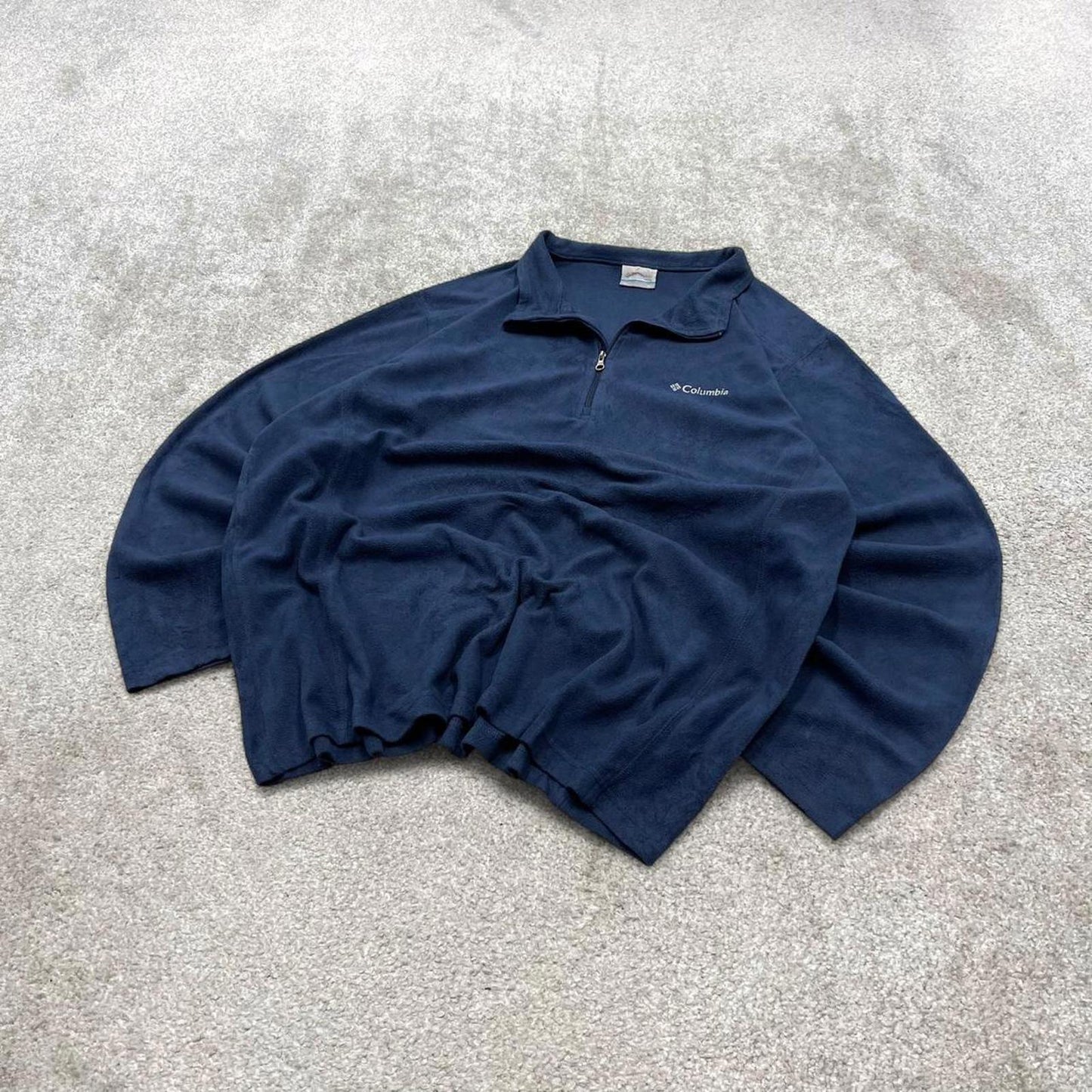 00s Columbia technical fleece XL men's navy 1/4 zip up y2k style autumn casual outdoors