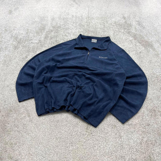 00s Columbia technical fleece XL men's navy 1/4 zip up y2k style autumn casual outdoors