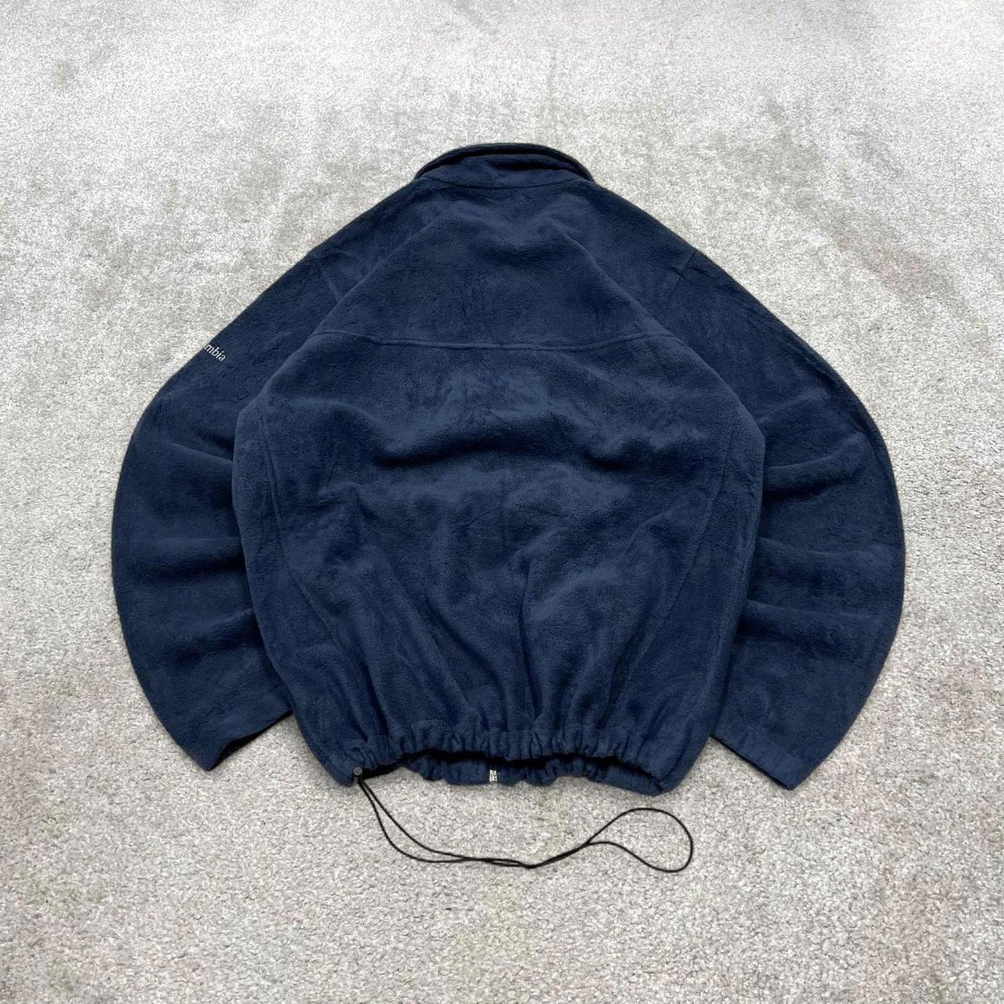 Navy Columbia technical fleece Large men's y2k style full zip up autumn adjustable waist