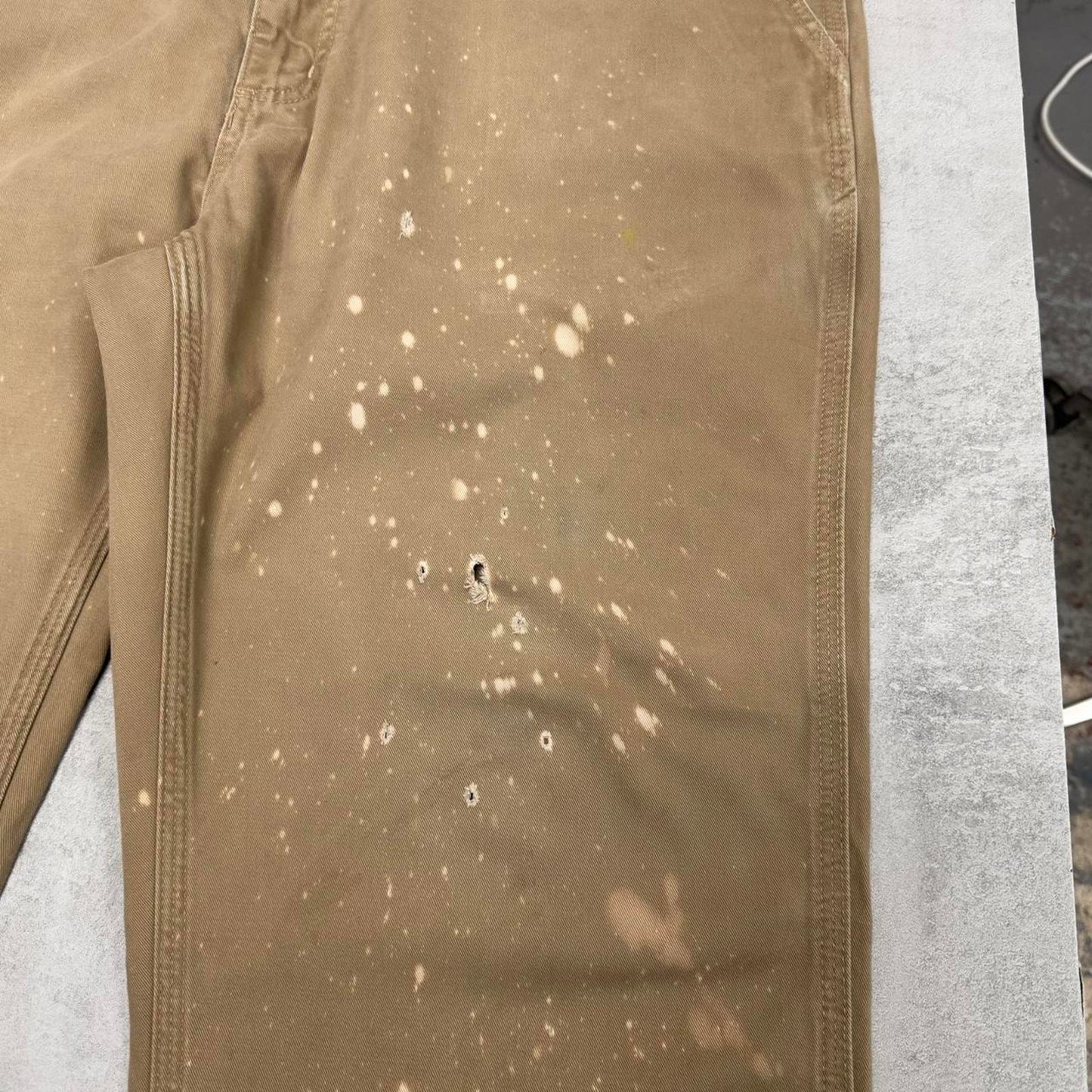 Carhartt carpenter trousers W40L30 relaxed fit tan 90s style cargos