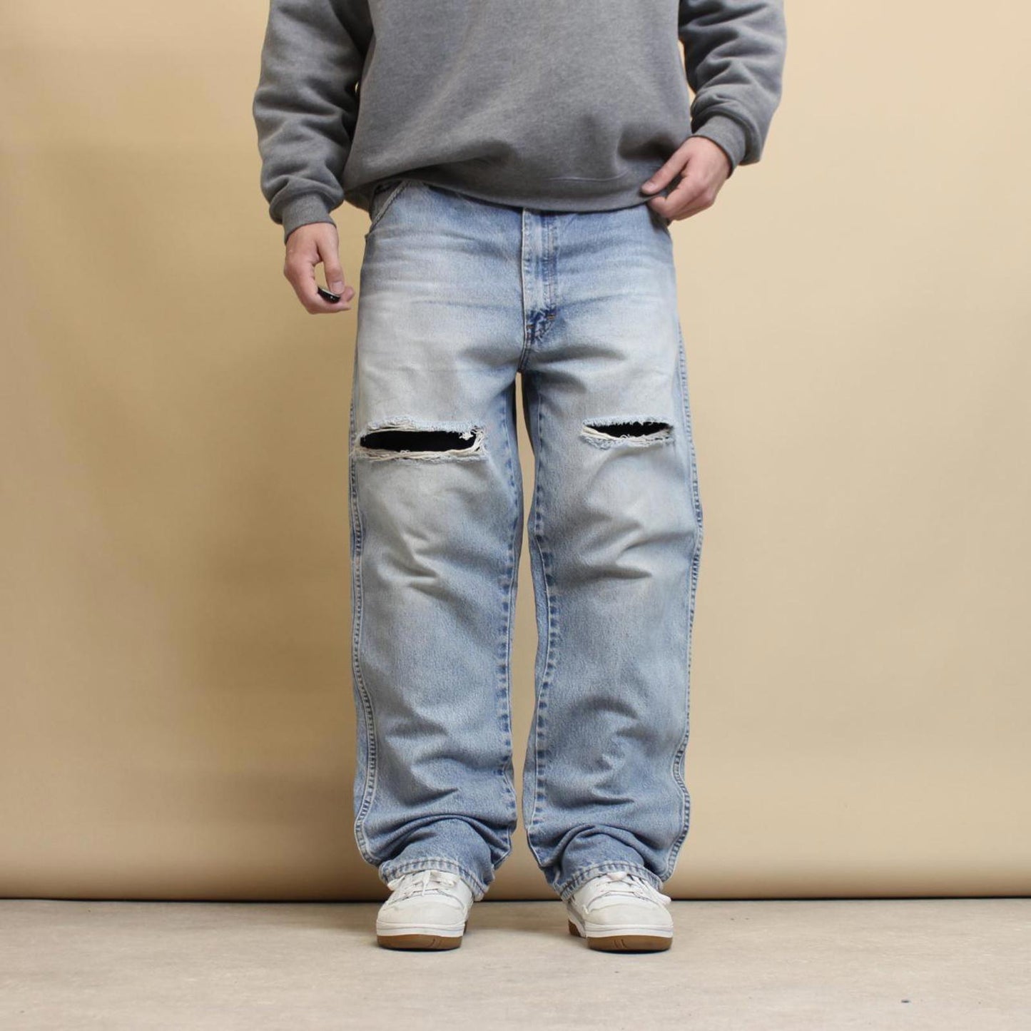Blue Dickies jeans W40L32 loose denim 90s style skater distressed jeans