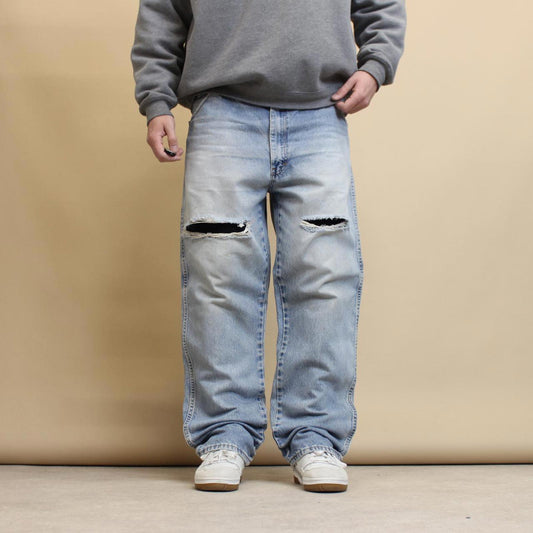 Blue Dickies jeans W40L32 loose denim 90s style skater distressed jeans