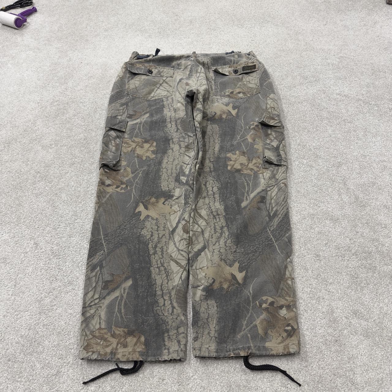 Vintage Liberty baggy camo cargo pants khaki Loose leg camouflage Y2K hunting style trousers