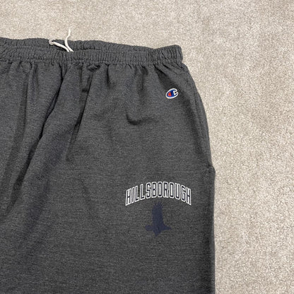 Y2K Champion baggy joggers grey wide leg cuffed Loose embroidered track pants