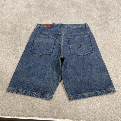 Baggy denim shorts y2k cargo blue A.P.CO. skater style brand surf jorts