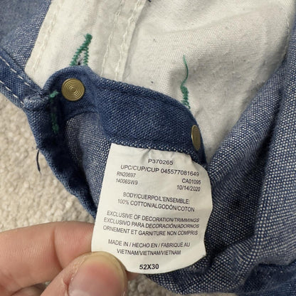 Vintage baggy liberty dungarees 00s denim overalls blue Patch logo and adjustable straps