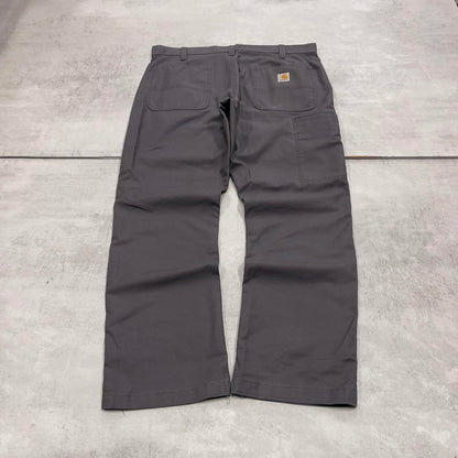Mens Carhartt carpenter pants W36 L30 grey relaxed 90s style cargos subaru embroidery