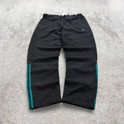 Black Adidas trackies Medium loose y2k style joggers adjustable side stripe track pants