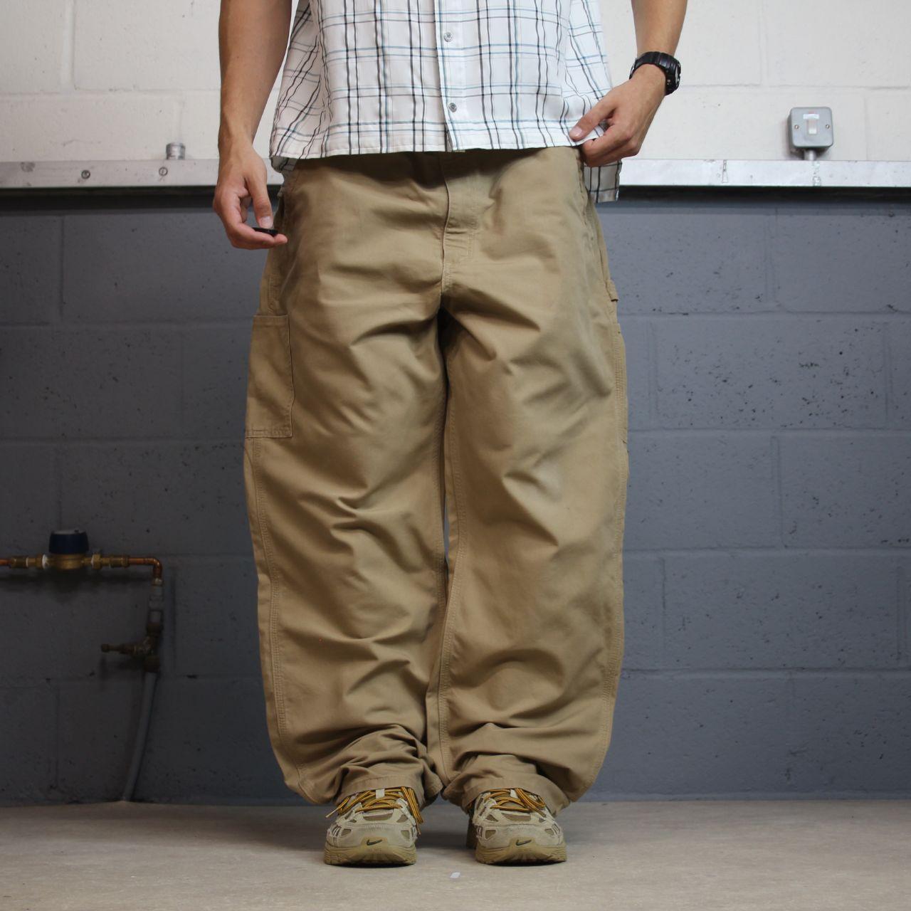 Carhartt baggy carpenter pants wide leg khaki Loose canvasy skate style cargo work pants