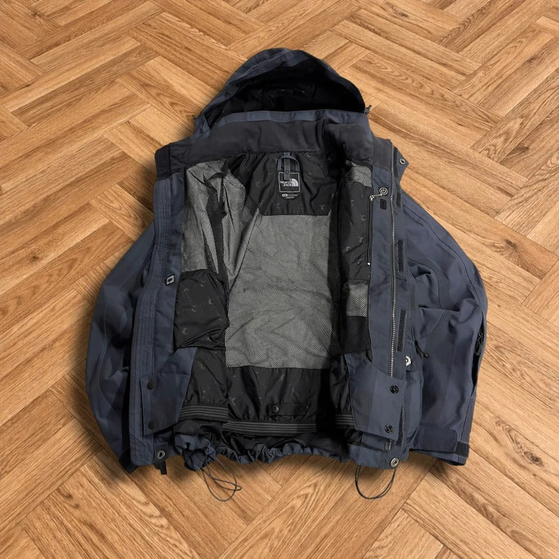 North Face HyVent ski jacket women's checkered TNF snow boarding waterproof coat hooded technical