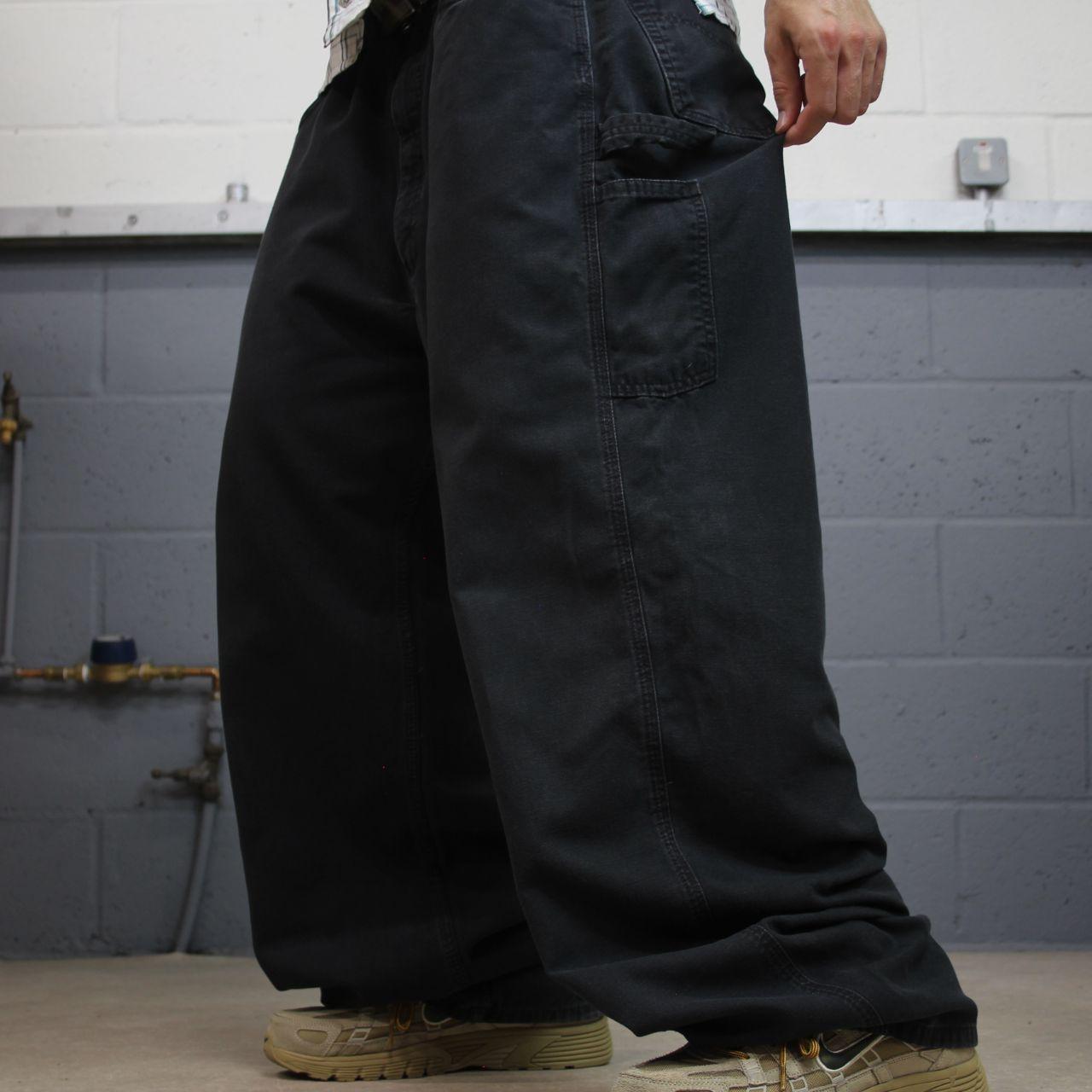 Carhartt baggy carpenter jeans wide leg black Loose canvasy skate style cargo work pants