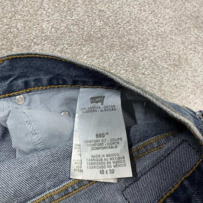 Levi’s 560 baggy jeans y2k blue Comfort fit wide leg denim pants red tab logo
