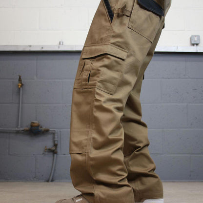 Baggy Dickies cargo trousers W36L30 khaki loose skater style cargo pants utility pockets
