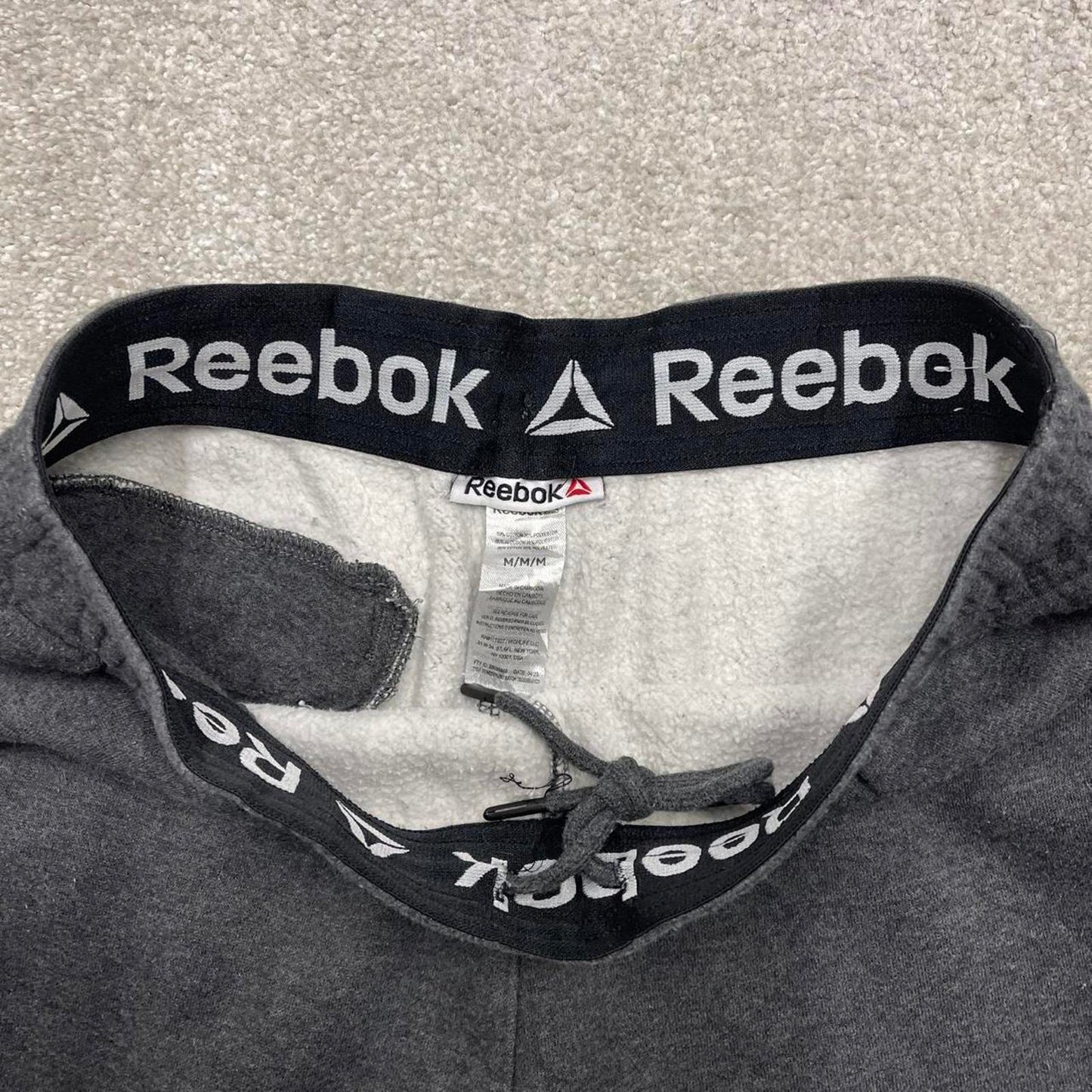 Vintage y2k Reebok sweatpants joggers grey Drawstring jogging bottoms with pockets