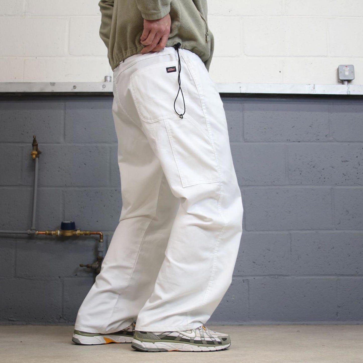 Y2K baggy Dickies carpenter pants white Loose wide-leg skater style painters cargo pants