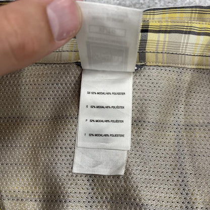 North Face checkered short sleeve shirt yellow TNF Festival style surf check shirt