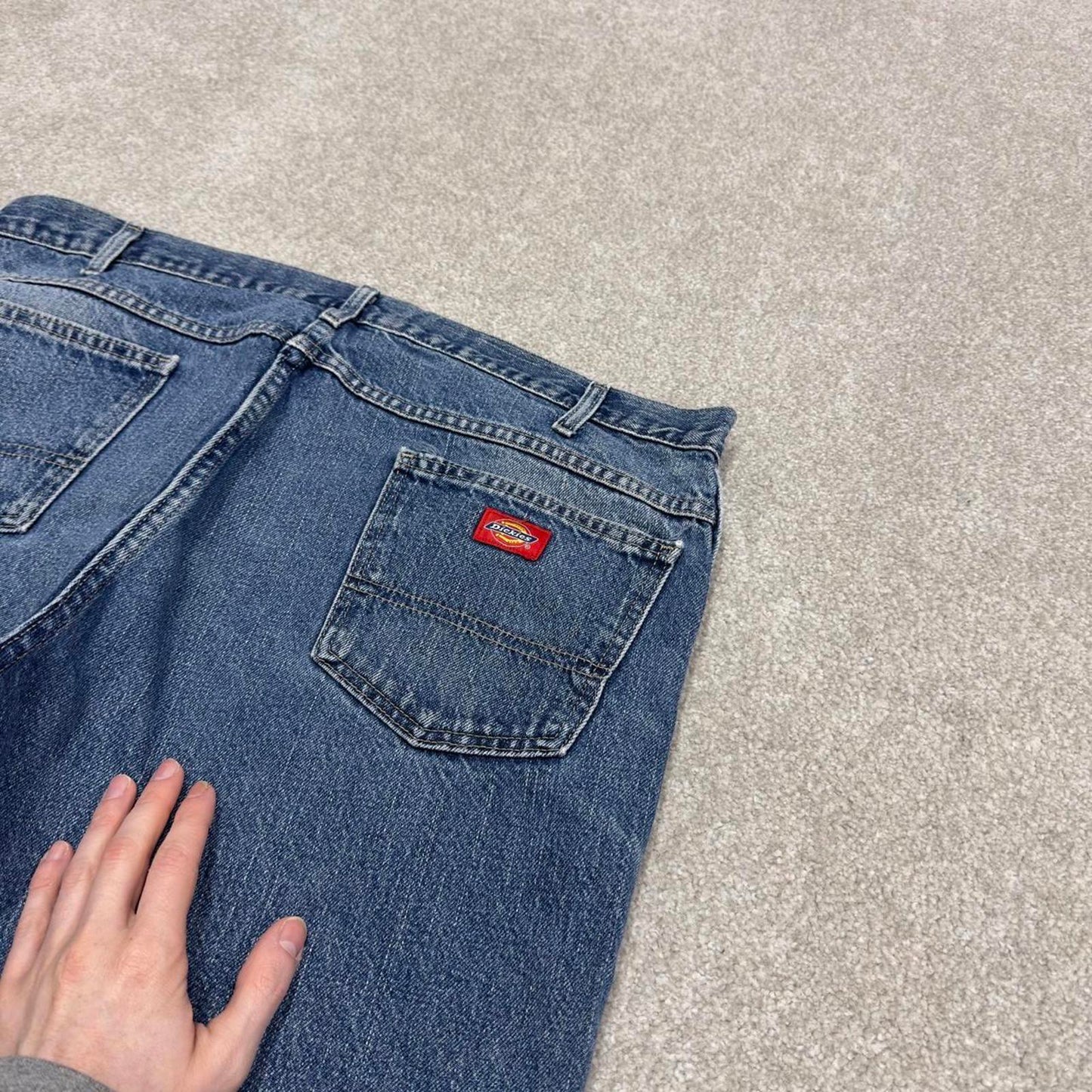 Vintage Y2k Dickies skate jeans blue Loose 5 pocket denim workwear pants