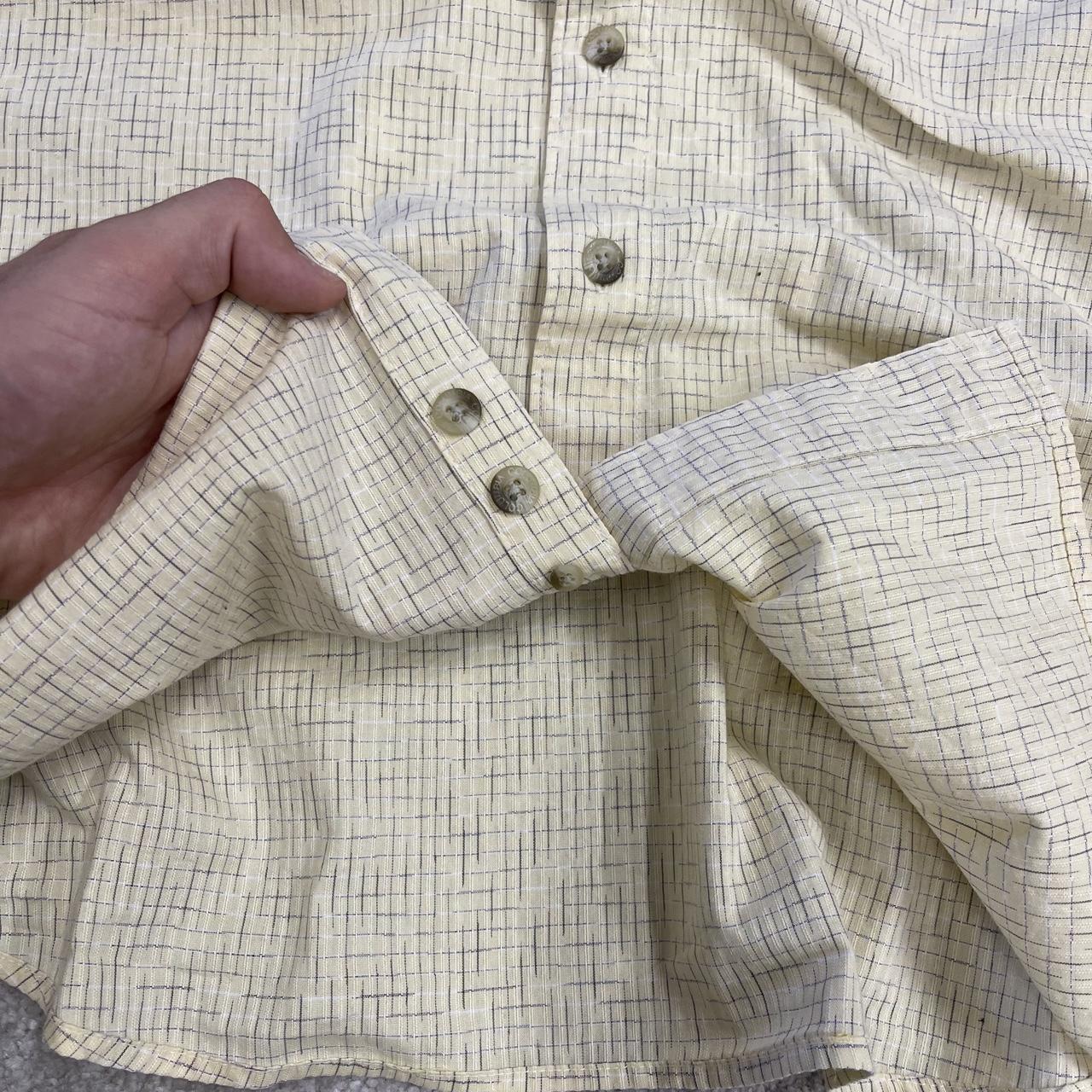 Columbia pattern boxy short sleeve shirt yellow Y2K festival style button down summer shirt