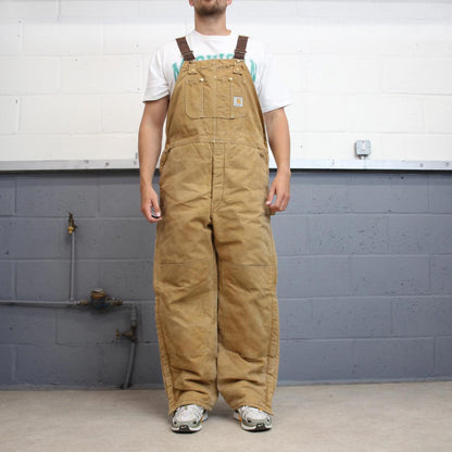 Vintage Carhartt dungarees W40 L31 mens canvas overalls tan utility worker