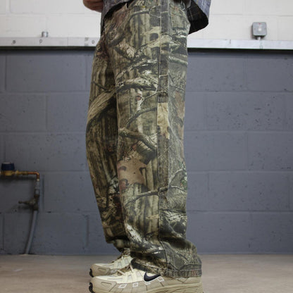 Vintage mossy oak realtree style camo pants khaki Loose straight leg tree camouflage trousers