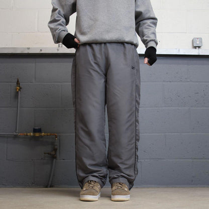 Vintage Y2K Reebok tracksuit bottoms grey Embroidered logo soft lined gym track pants