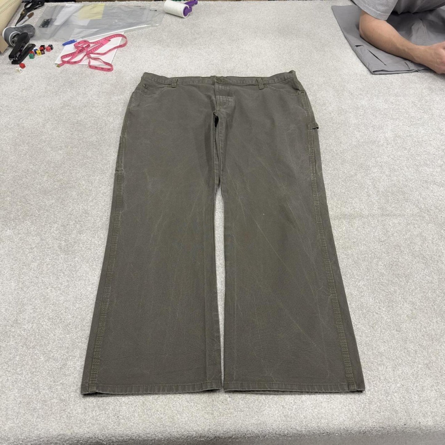 Dickies carpenter jeans loose leg green Loose canvas skate style cargo work pants