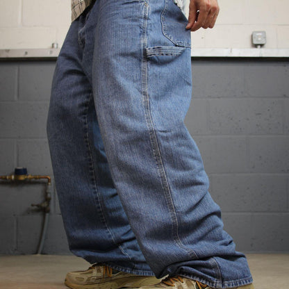 Denim carpenter jeans y2k loose W38L32 blue Falls Creek wide leg skater style work cargos