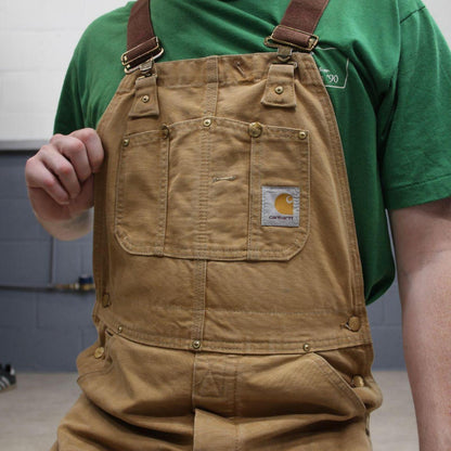 Vintage Carhartt dungarees tan brown overalls Bib & brace utility workwear farmer