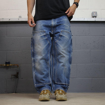 Carhartt double knee carpenter jeans denim blue Dungaree fit 100% cotton thick skater pants