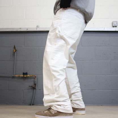 90s Dickies double knee carpenter pants white painters cargos W34L32 00s skater style workwear