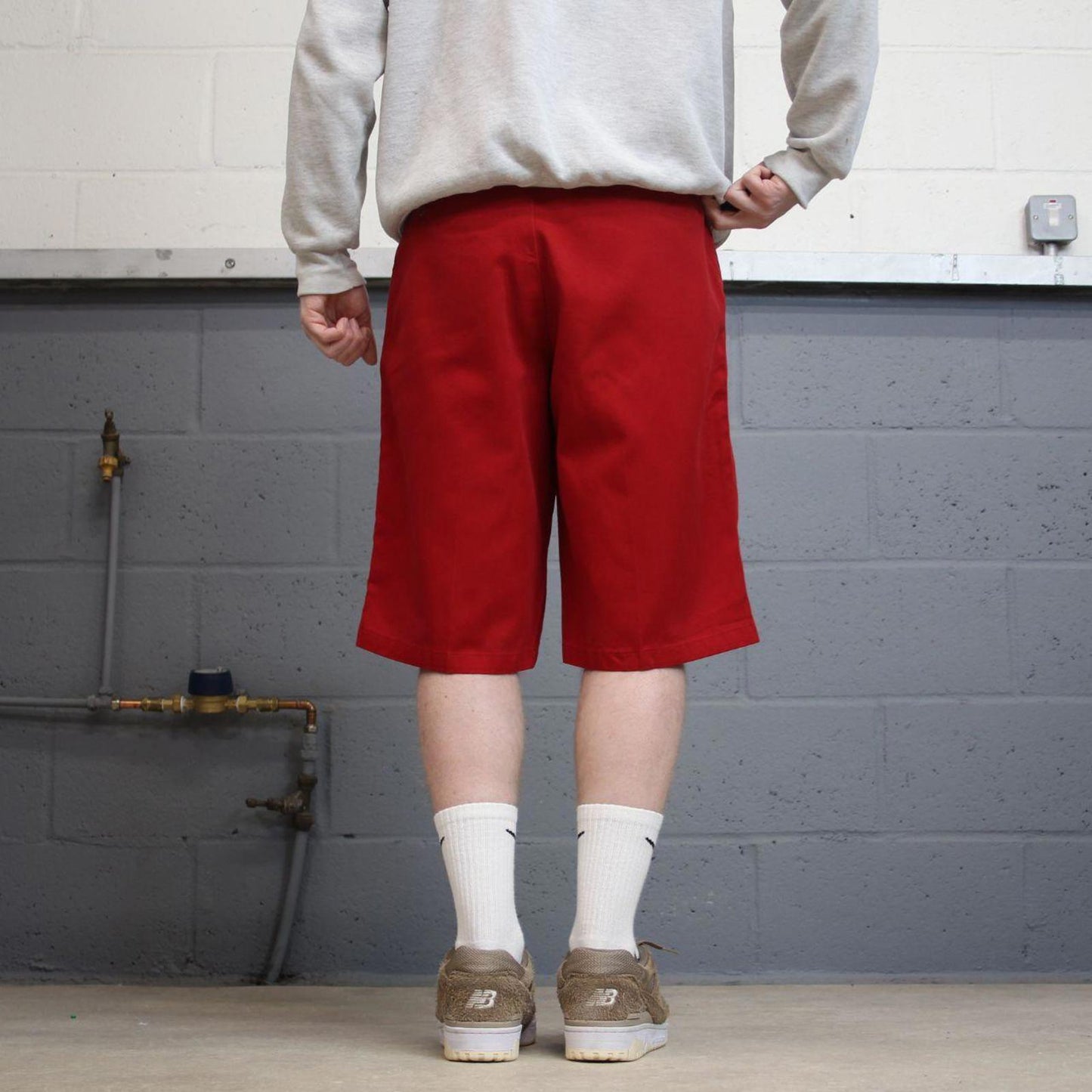 Y2k baggy Dickies shorts skater style red Long wide leg chino summer festival shorts