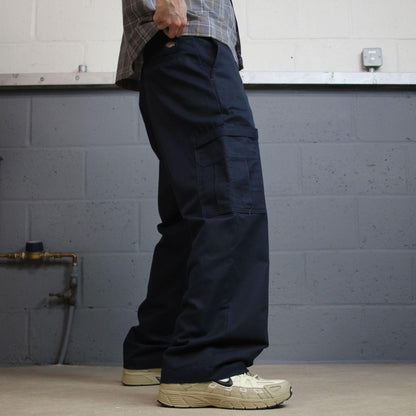 Dickies baggy cargo pants W34L30 navy Chino style utility skate work trousers