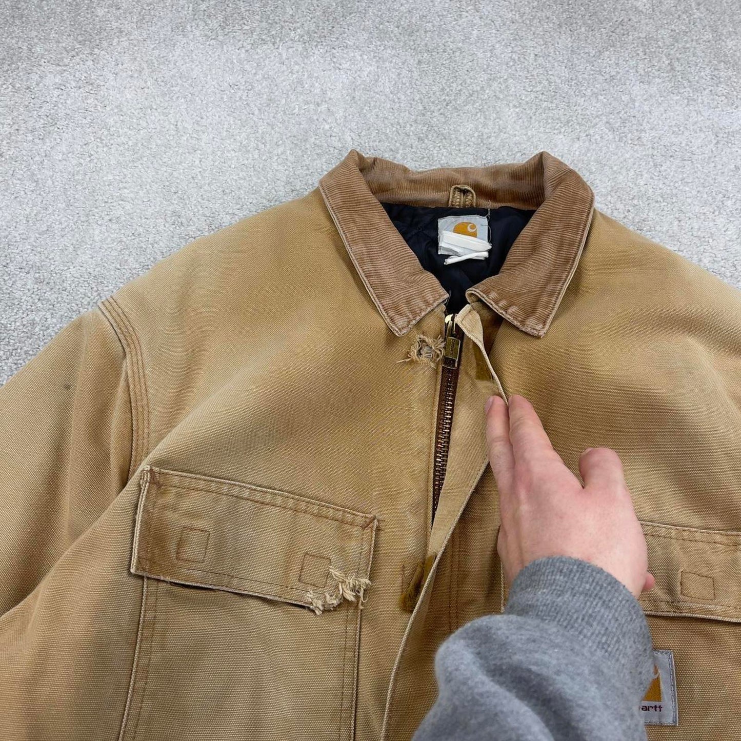 Hamilton brown Carhartt jacket XL - canvas arctic quilt lined chore coat collar