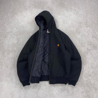 Black Carhartt active jacket Small hooded canvas skater jacket
