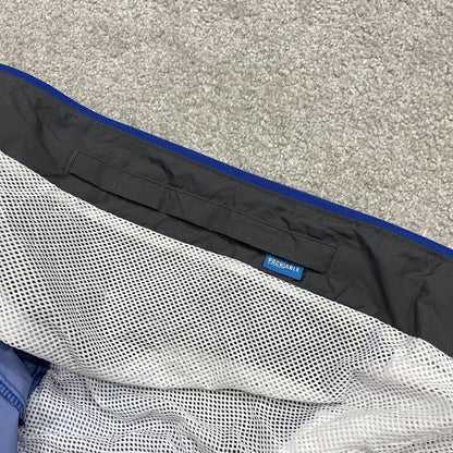 Columbia technical windbreaker jacket packable blue two tone packable full zip hooded adjustable