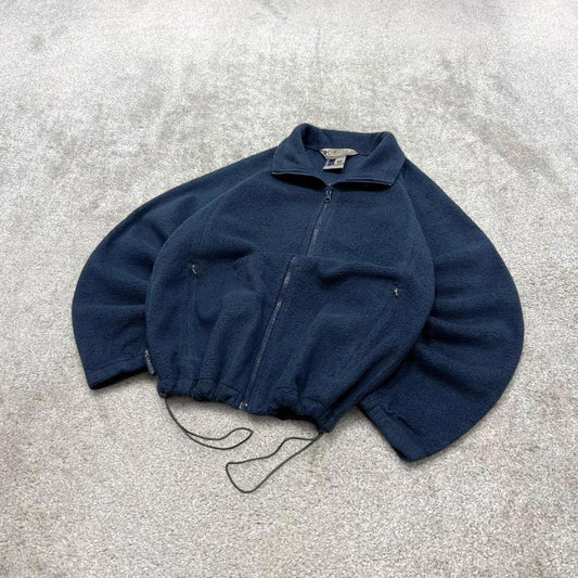 00s Columbia technical fleece M women's navy full zip up y2k style autumn adjustable waist