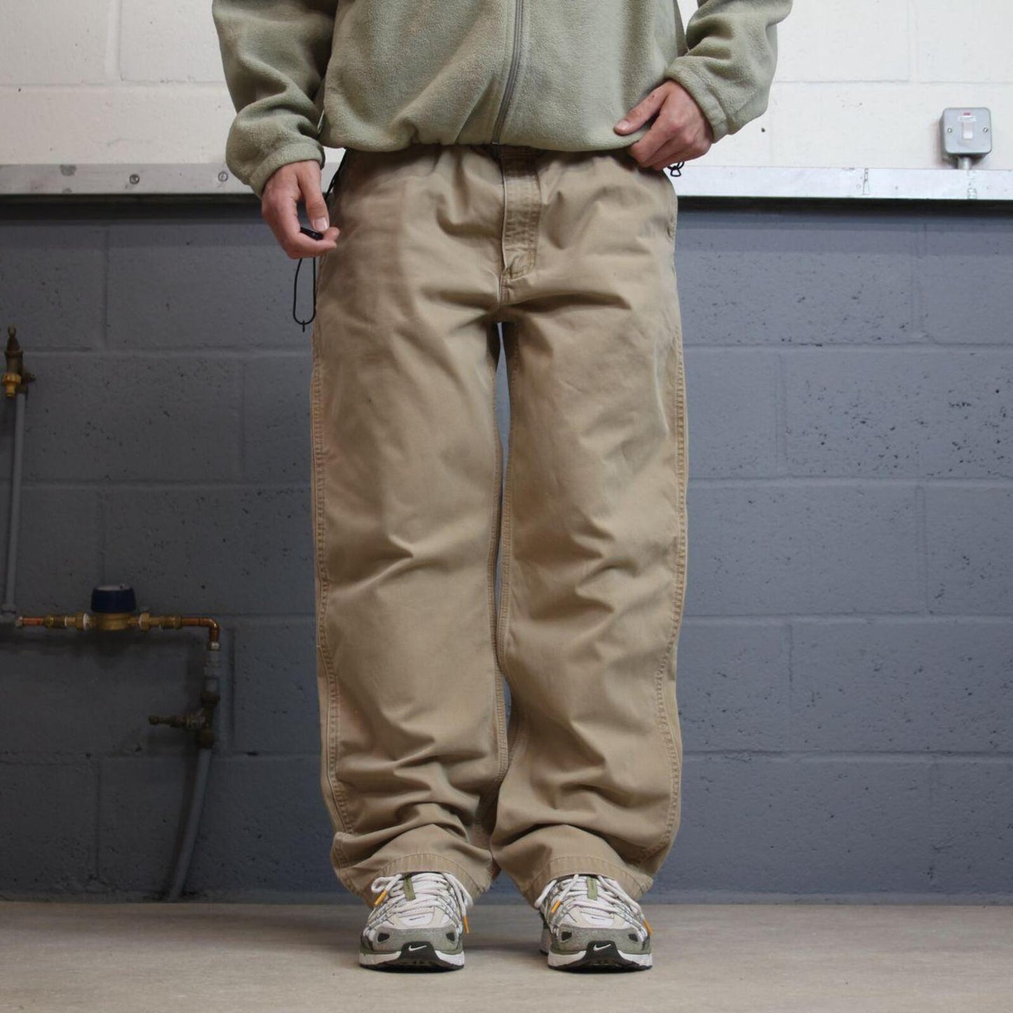 Carhartt carpenter pants relaxed fit tan Loose skate style cargo work pants